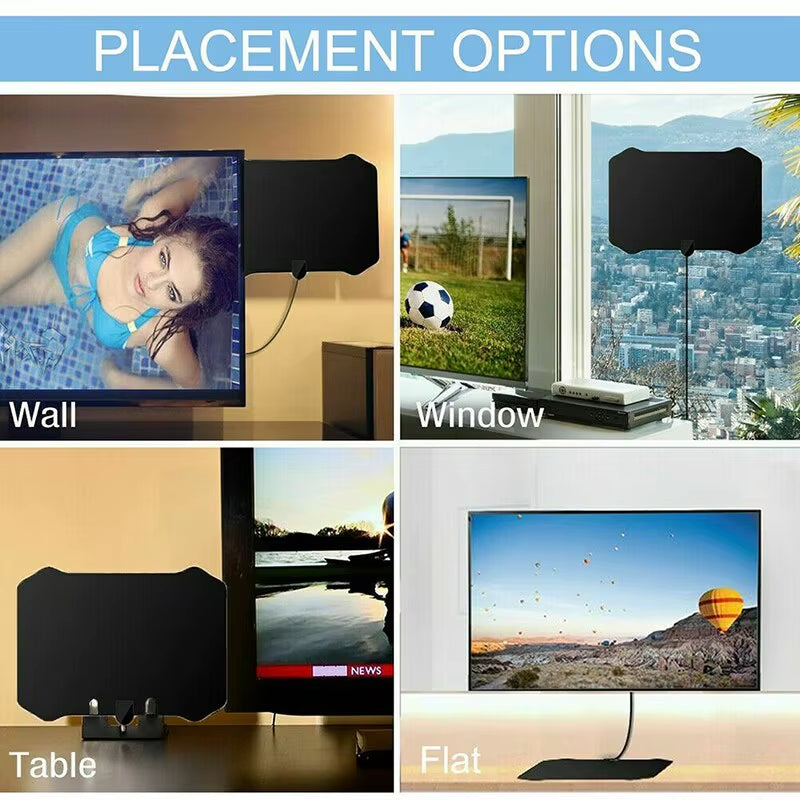Antenna TV Digital Antena HDTV 4K 8K Interior Indoor Signal High Range Amplified Booster Satellite Receiver Mini 50 Miles Aerial