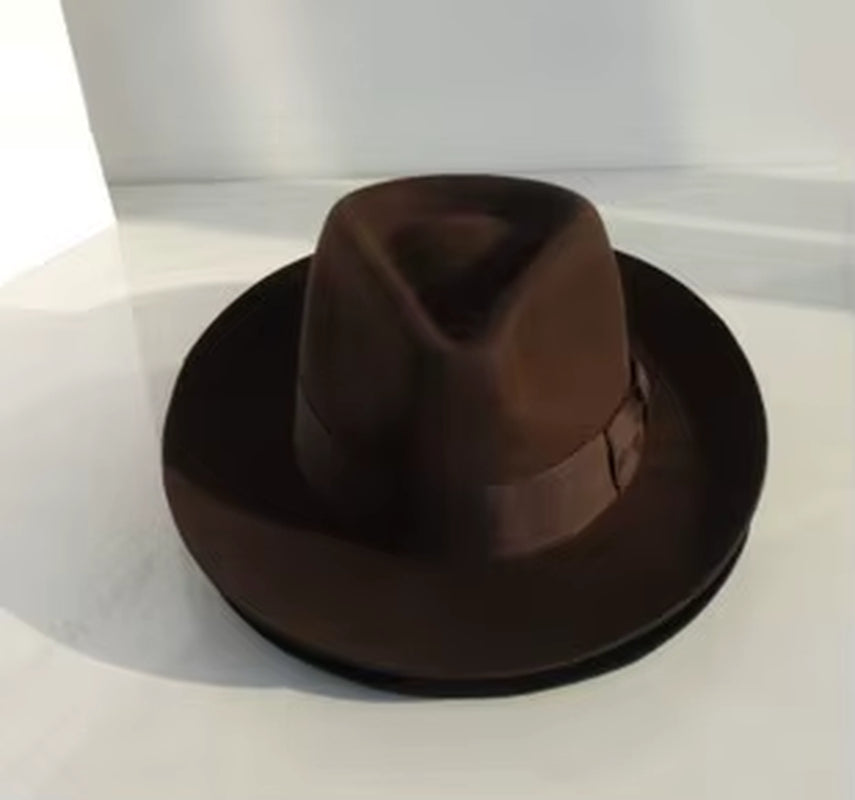 Wool Fedora Hat Unisex Felt Fedoras Hats Adult Fashion Trilby Hats Popular Headwear Wool Fedora Trilby Hats Man'S Cap B-8130