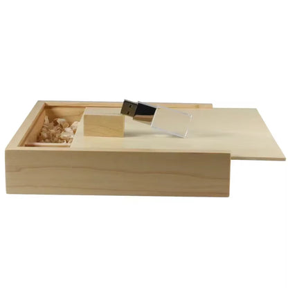 USB 2.0 Flash Drives Photography Wooden Photo Album Box Pen Drive Free Logo 16GB 32GB 64GB 128GB Creative Gift USB Stick