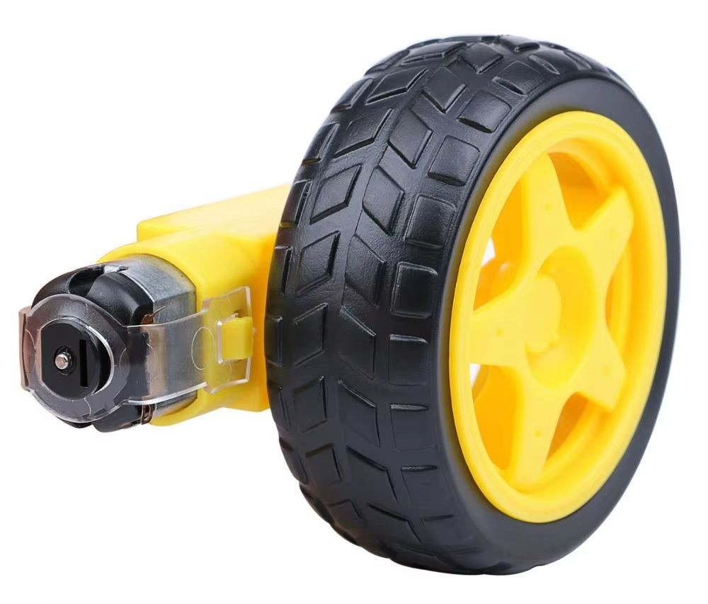 DC Electric Motor with Plastic TT Motor Tire Wheel 3-6V Dual Shaft Gear Motor TT Magnetic Gearbox Engine for Arduino Smart Car