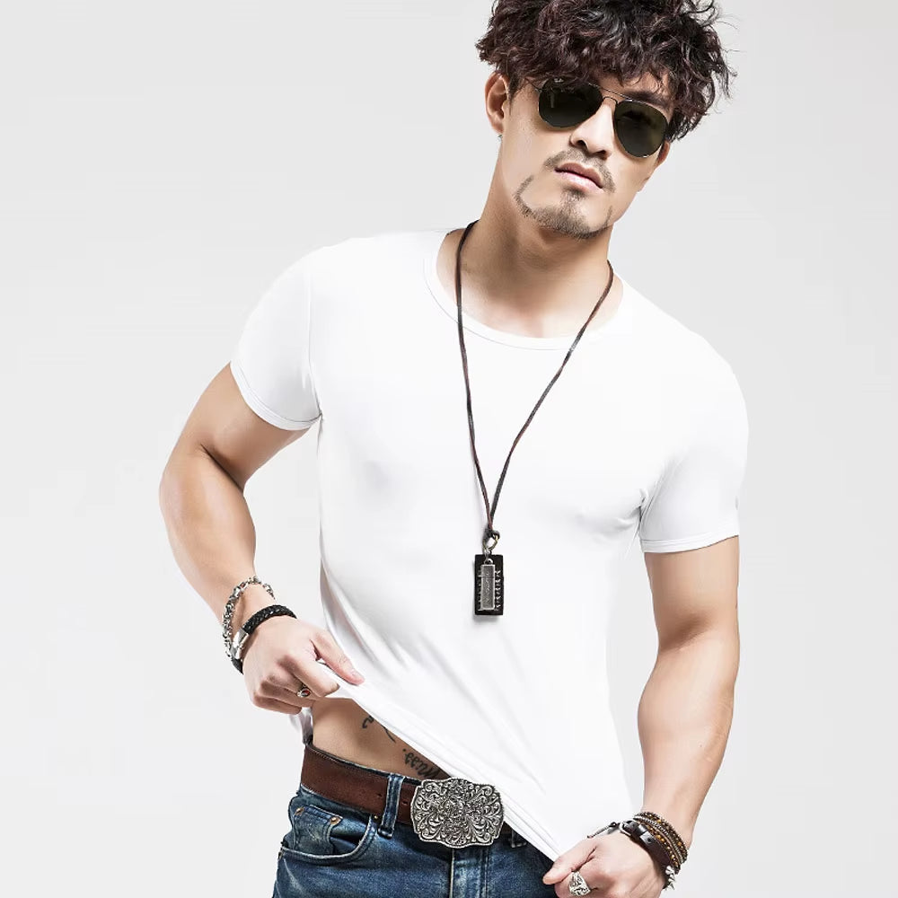 2025  Brand New Men T Shirt 10 Colors Fitness Mens T-Shirts V Neck Man T-Shirt for Male Clothing Tshirts S-5XL Tops Tees