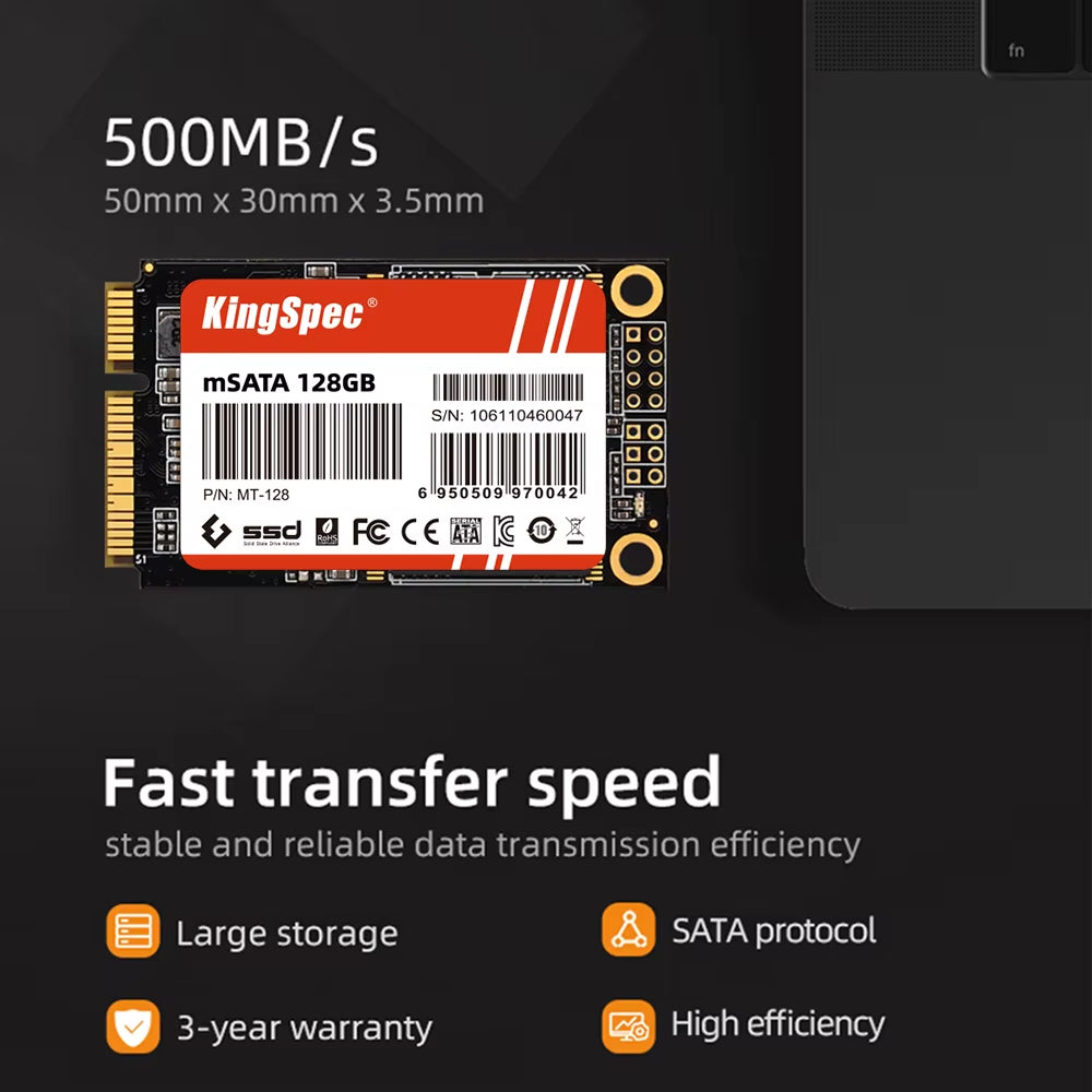 128Gb 256Gb 512Gb Msata SATA III 6GB/S SSD 1TB 2TB Mini PCIE Hard Drive Solid State Drive Disk for Dell Lenovo