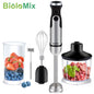 1200W 5-In-1 Immersion Hand Stick Blender Mixer Vegetable Meat Grinder 800Ml Chopper Whisk 600Ml Smoothie Cup