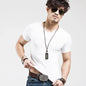 2025 Brand New Men T Shirt Tops V Neck Short Sleeve Tees Men'S Fashion Fitness Hot T-Shirt for Male Man T-Shirt Size 5XL