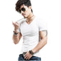 2025 Brand New Men T Shirt Tops V Neck Short Sleeve Tees Men'S Fashion Fitness Hot T-Shirt for Male Man T-Shirt Size 5XL