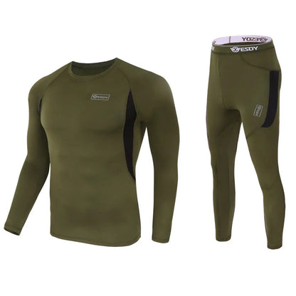 Winter Top Quality New Thermal Underwear Men Underwear Sets Compression Fleece Sweat Quick Drying Thermo Underwear Men Clothing