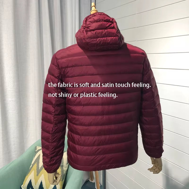 Man 90% Duck down Hooded Jacket Winter Autumn Coat Men Ultra Light Jackets Warm Outwear Parkas Outdoors Campaign Clothes