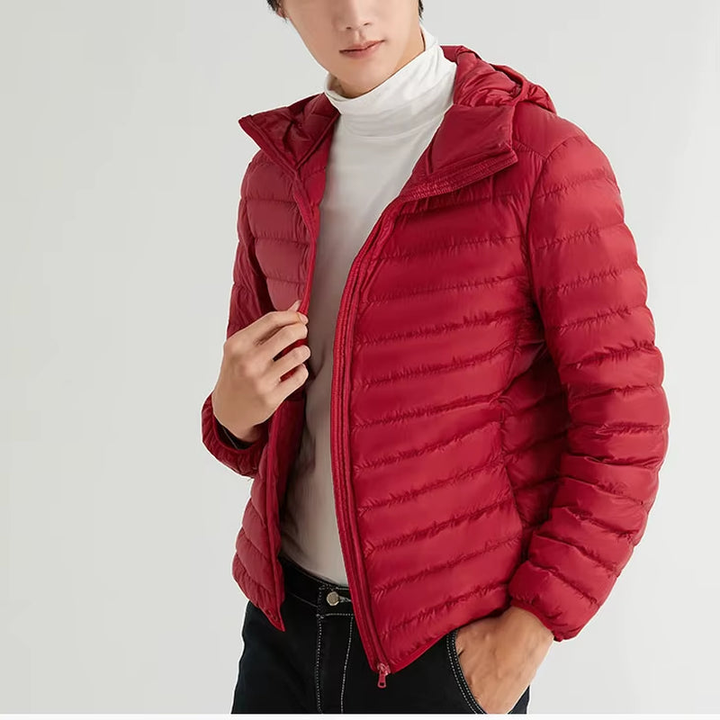 Man 90% Duck down Hooded Jacket Winter Autumn Coat Men Ultra Light Jackets Warm Outwear Parkas Outdoors Campaign Clothes