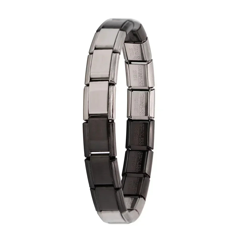 New Women'S Jewelry 9Mm Width Itanlian Elastic Charm Bracelet Fashion Stainless Steel Bangle ST-