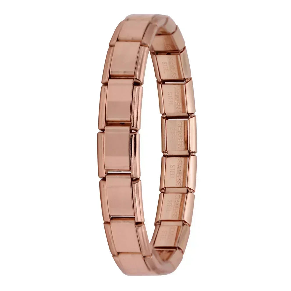 New Women'S Jewelry 9Mm Width Itanlian Elastic Charm Bracelet Fashion Stainless Steel Bangle ST-