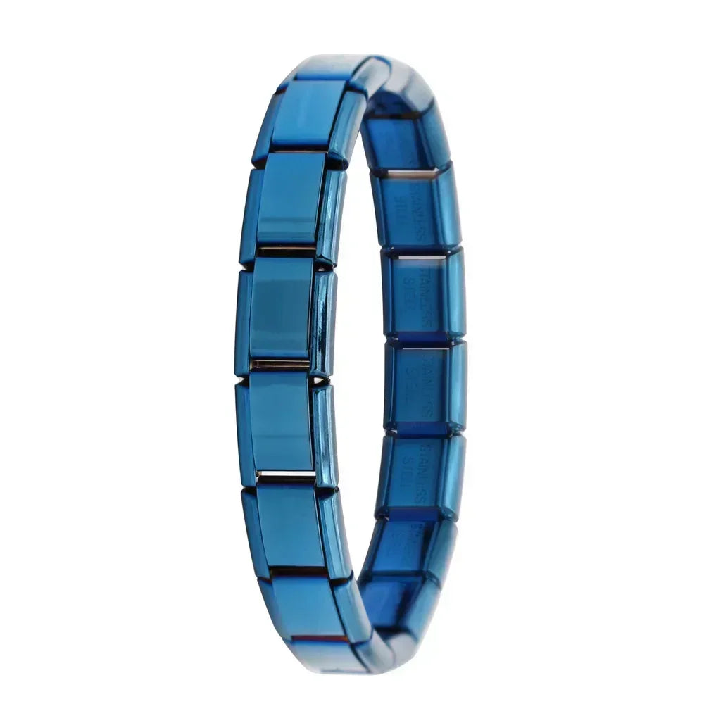New Women'S Jewelry 9Mm Width Itanlian Elastic Charm Bracelet Fashion Stainless Steel Bangle ST-