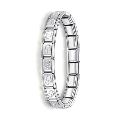 New Women'S Jewelry 9Mm Width Itanlian Elastic Charm Bracelet Fashion Stainless Steel Bangle ST-