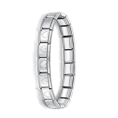 New Women'S Jewelry 9Mm Width Itanlian Elastic Charm Bracelet Fashion Stainless Steel Bangle ST-
