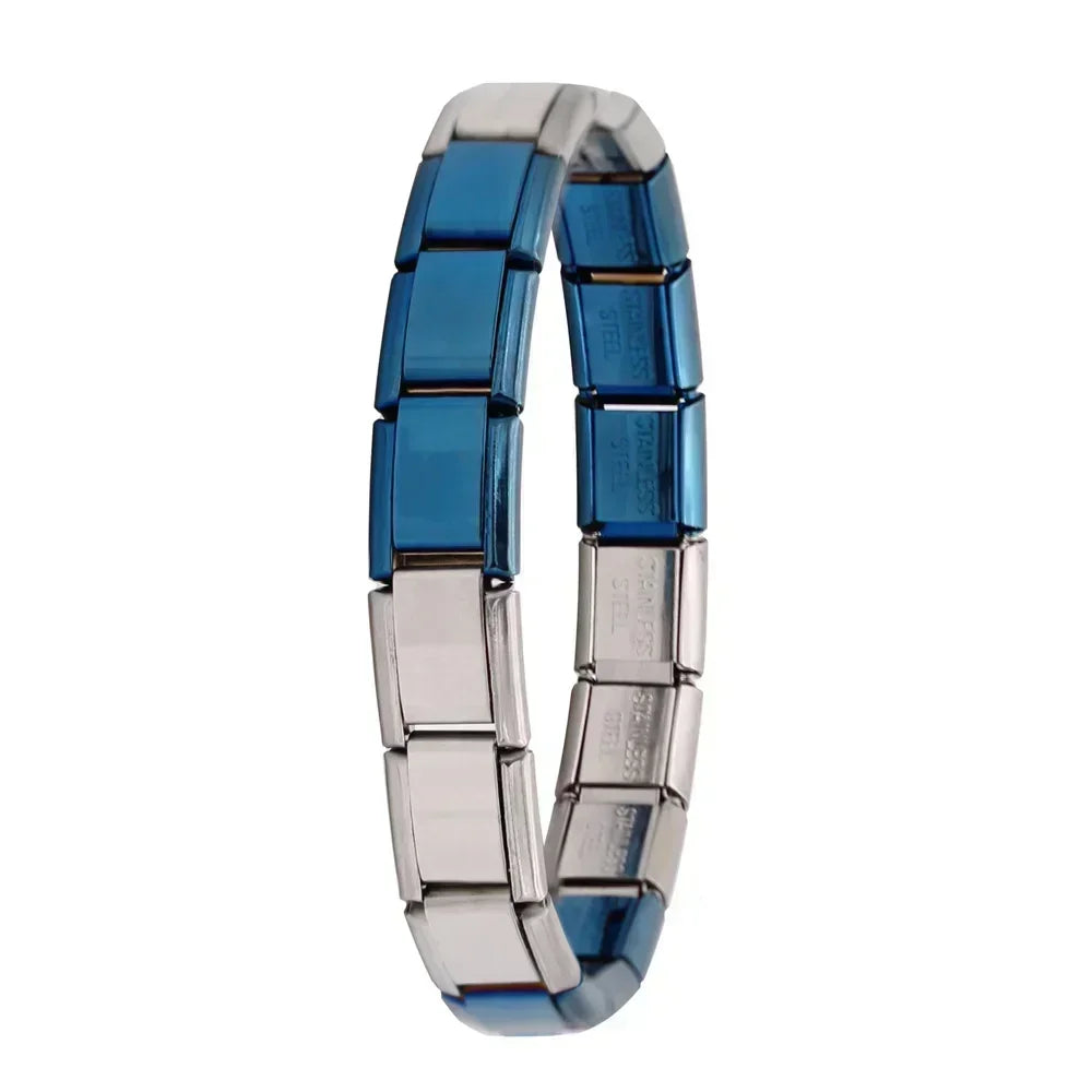 New Women'S Jewelry 9Mm Width Itanlian Elastic Charm Bracelet Fashion Stainless Steel Bangle ST-