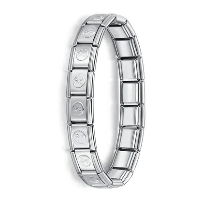 New Women'S Jewelry 9Mm Width Itanlian Elastic Charm Bracelet Fashion Stainless Steel Bangle ST-