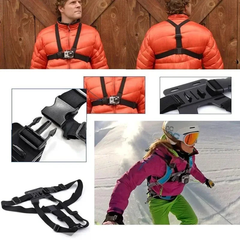 5 in 1 Mobile Phone Chest Strap Mounting Holder First Angle Video Record Life Phone Bracket Fixed Live Broadcast Accessories