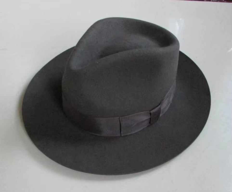 Wool Fedora Hat Unisex Felt Fedoras Hats Adult Fashion Trilby Hats Popular Headwear Wool Fedora Trilby Hats Man'S Cap B-8130