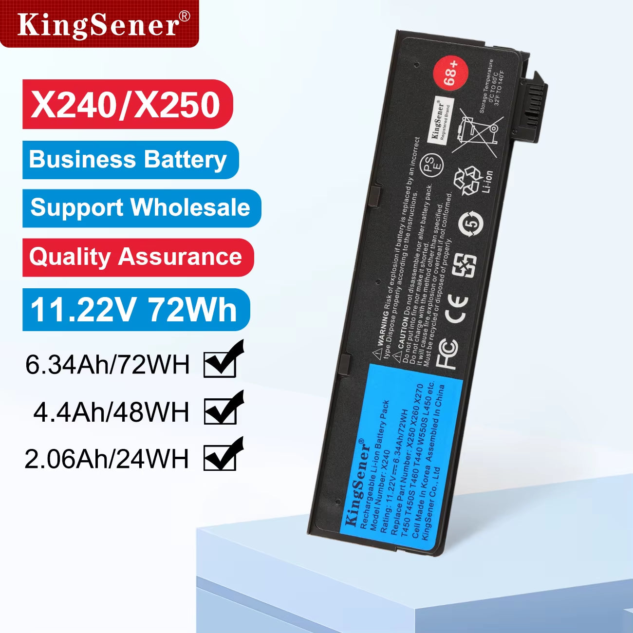 Kingsener Laptop Battery for  Thinkpad X240 T440S T440 X250 X260 X270 T450S T460 T450 T450S T550 T560 45N1126 45N1127