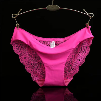 14 Colors Women'S Invisible Underwear Spandex Crotch Intimate Women Sexy Lace Black Floral Panties Seamless Panty