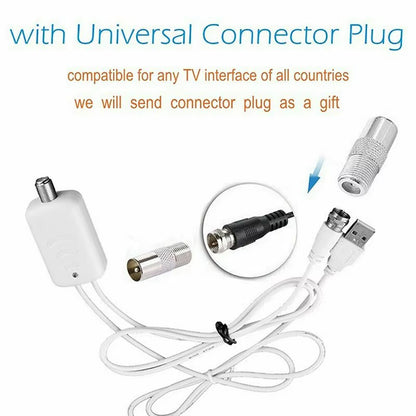 Antenna TV Digital Antena HDTV 4K 8K Interior Indoor Signal High Range Amplified Booster Satellite Receiver Mini 50 Miles Aerial