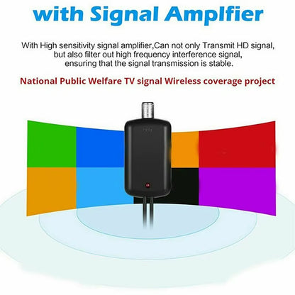 Antenna TV Digital Antena HDTV 4K Interior Indoor Signal High Range Amplified Booster Satellite Receiver Mini 5000 Miles Aerial