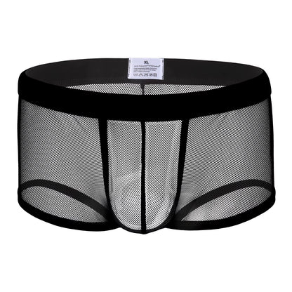 Boxers Men Mesh Sheer Underwear Sexy Man Transparent Boxer Shorts Underpants Trunks Cueca Panties See-Through Bottoms