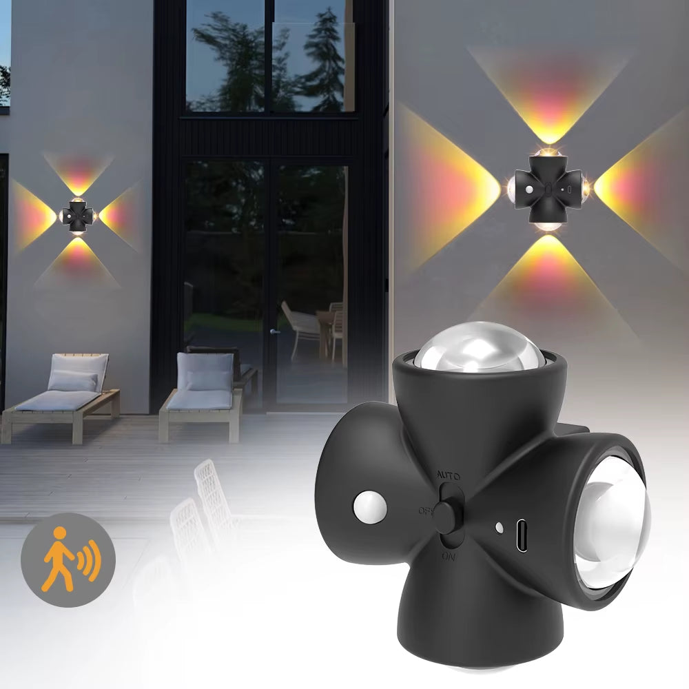 Smart Sensing LED Night Light with Motion Sensor Wall Lamp USB Rechargeable Bedside Night Lamp for Bedroom Hallway Bathroom Deco