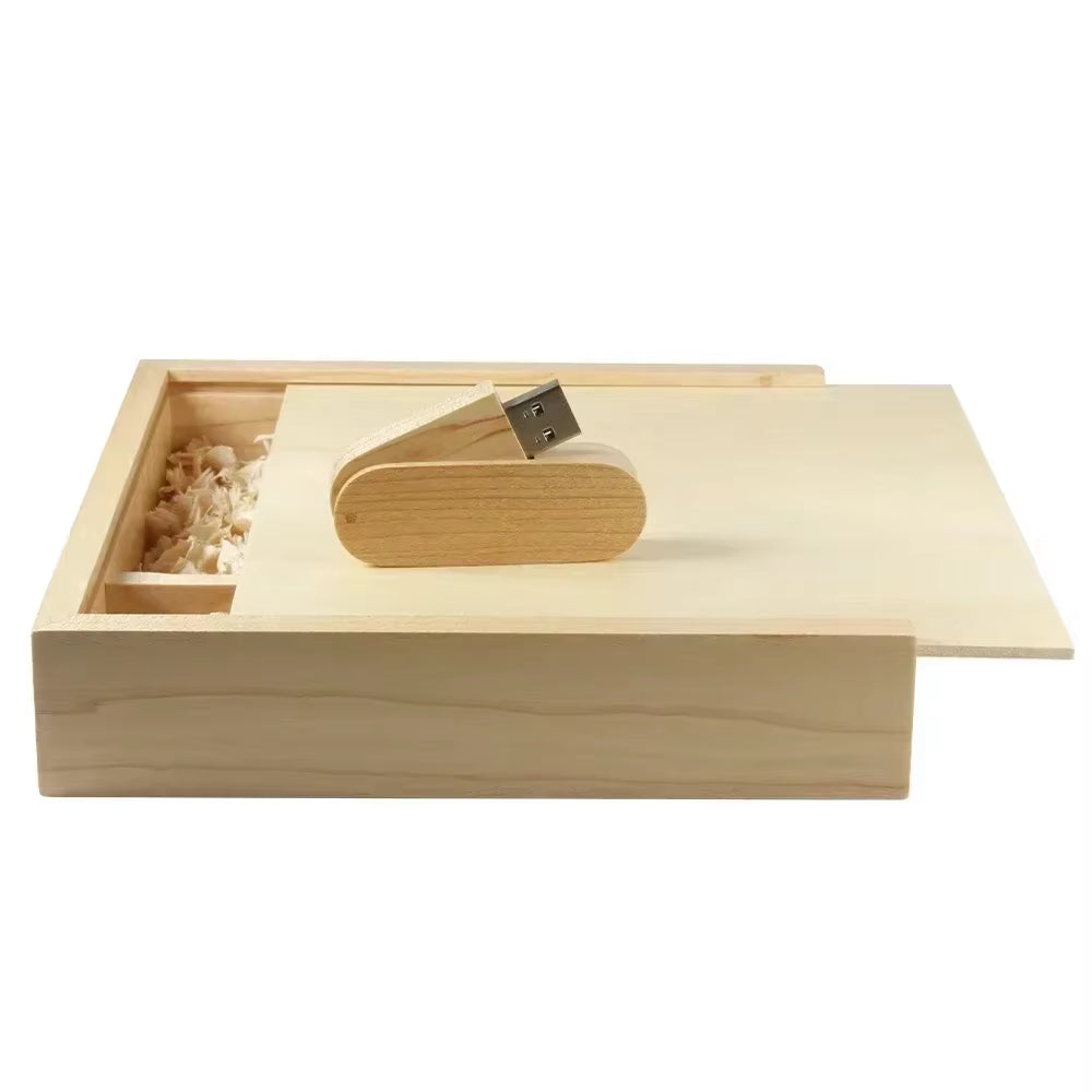 USB 2.0 Flash Drives Photography Wooden Photo Album Box Pen Drive Free Logo 16GB 32GB 64GB 128GB Creative Gift USB Stick